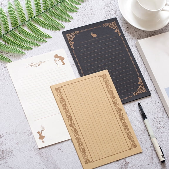BESTYASH 8Pcs Vintage Writing Paper Premium Kraft Stationery Paper Light Brown for Notes and Letters
