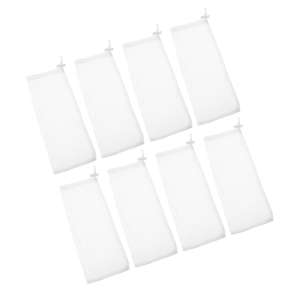 BESTYASH 8Pcs White Hanging Mesh Bird Feeder Bags Tear Resistant Drawstring Feeders for Home Use