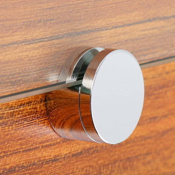 BESTYASH 8Set Round Mirror Hanging Clips for Bathroom Glass Panels with Plated Silver Zinc Alloy