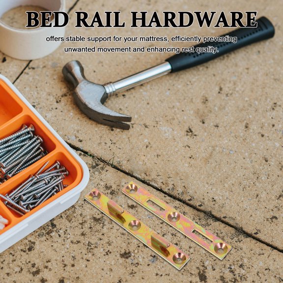 BESTYASH 8Sets Bed Rail Hook Bracket Plates Easy Install Hardware for Wood and Metal Bed Frame