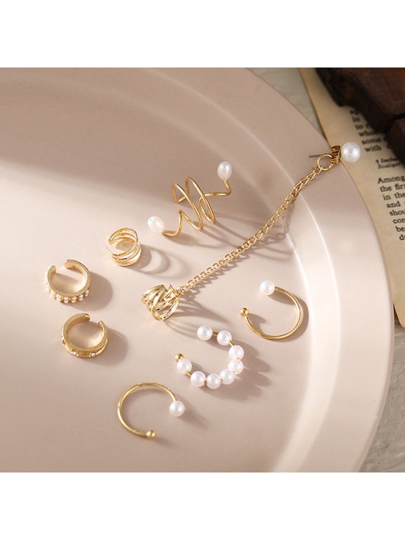 8-Piece Non-Piercing Ear Cuffs Set for Women, Trendy Comfortable Ear Jewelry Accessories, Stylish Ear Wraps and Adornments