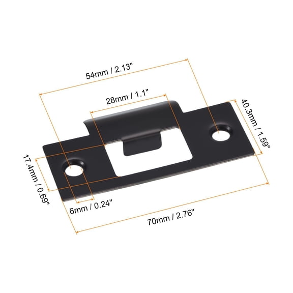BESTYASH Black Stainless Steel Door Plate, T-Shaped Design for Enhanced Security, 4 Pieces Hardware
