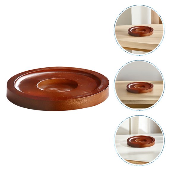 BESTYASH 8pcs Wooden Drink Coasters Spinning Cup Mat Dark Red Wood Condensation Barrier For Outdoor Gathering