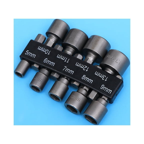 BESTYASH Nut Drivers Set Hex Socket Silver 9 Pcs