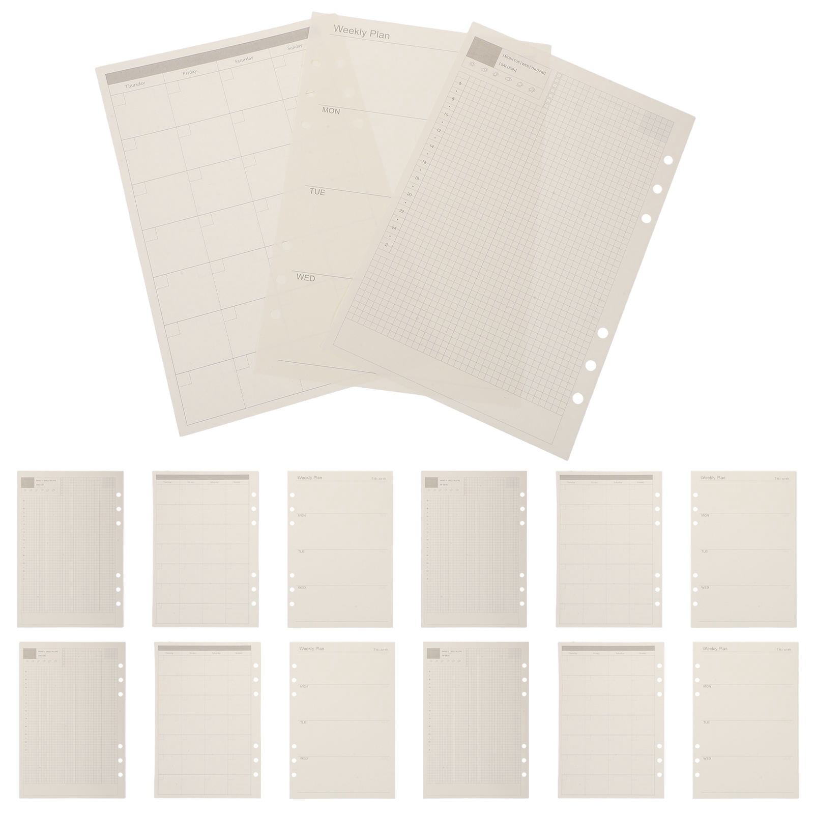 BESTYASH A5 Planner Insert Refill Paper for 6 Ring Binder Daily Weekly ...