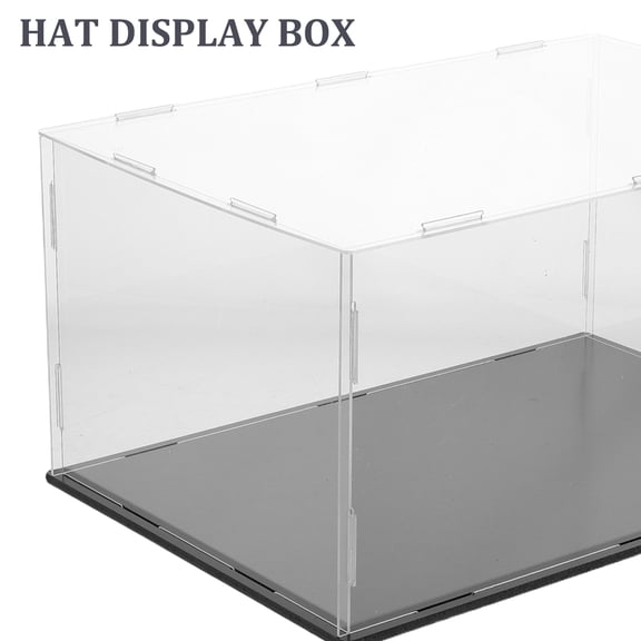 BESTYASH Clear Acrylic Hat Organizer Display Box for Baseball Caps with Stable Structure, Perfect for Retail or Home Storage