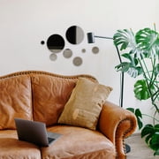 BESTYASH Acrylic Mirror Decals, Plated Silver, Easy to Apply, Durable, DIY Decor, Brightening Effect, 52Pcs