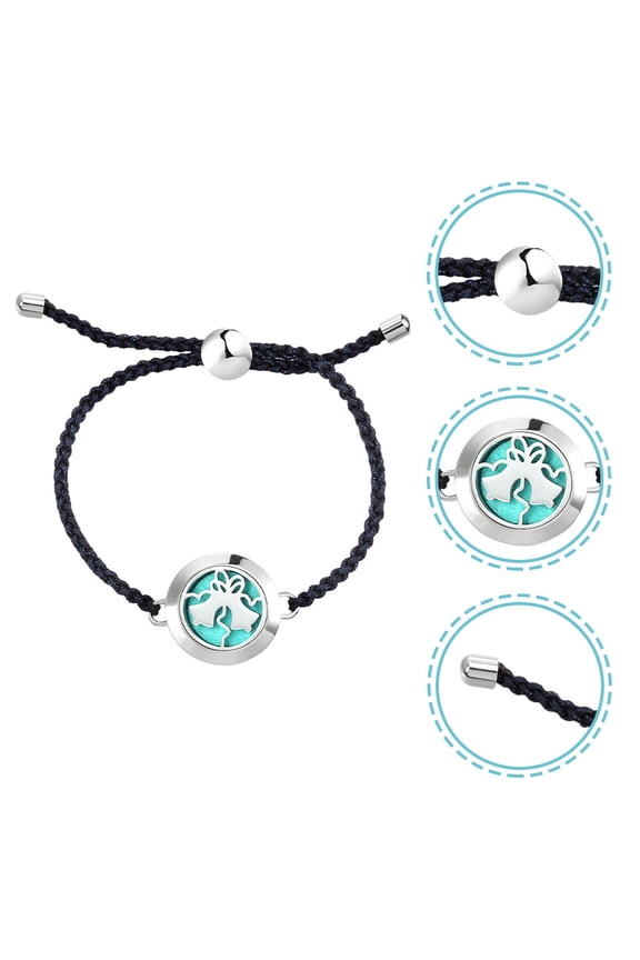 Adjustable Aromatherapy Bracelet Black Essential Oil Diffuser Lightweight Wrist Accessory