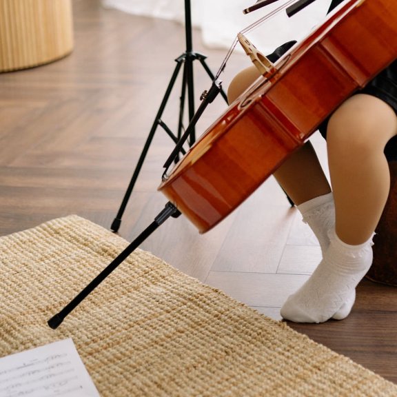 BESTYASH Adjustable Cello Tail Rod Carbon Fiber Support Tool with Floor Protection Rubber Ring