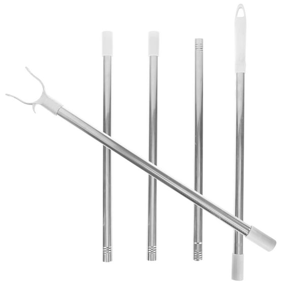 BESTYASH White Retractable Clothing Pole with Plastic, 1 Piece for Easy Storage and Hanging