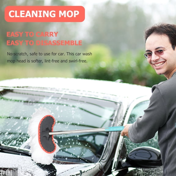 BESTYASH Car Washing Mop with No-Scratch Soft Head and Adjustable Telescoping Rod