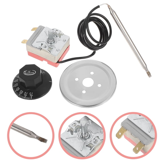 BESTYASH 1Set Electric Water Heater Temperature Control Switch with Adjustable Thermostat Rotary Knob