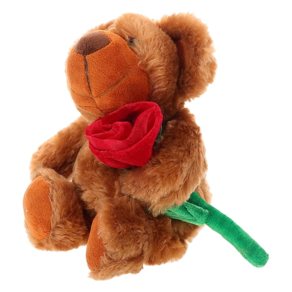 BESTYASH Adorable Plush Stuffed Bear with Rose for Valentine's Day MultiColor for Playing 12 Inches