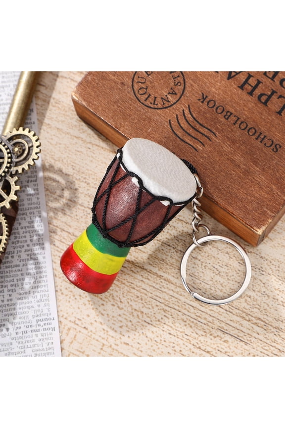 African Drum Keychain Pendant with Simple Application Method for Versatile Decoration and Visual Enjoyment