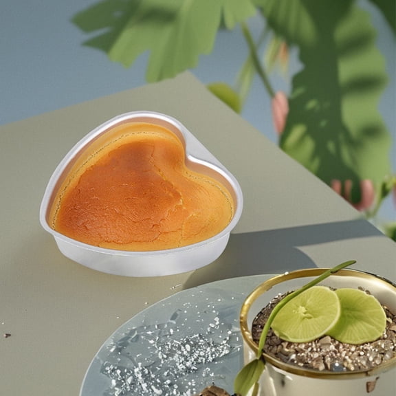 BESTYASH Aluminum Heart Cake Pan Nonstick for Baking Creative Heart Shaped Desserts Ideal for Special Occasions Silver 9.5 x 9.5 Inches