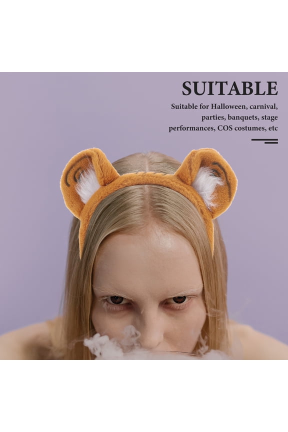 Yellow Tiger Headband Animal Ear Shape Hair Band Decorative Party Accessory