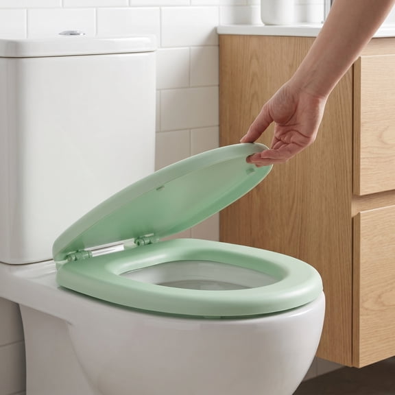 BESTYASH U Shaped Toilet Seat Foam Material Soft Close Quiet for Home Light Green