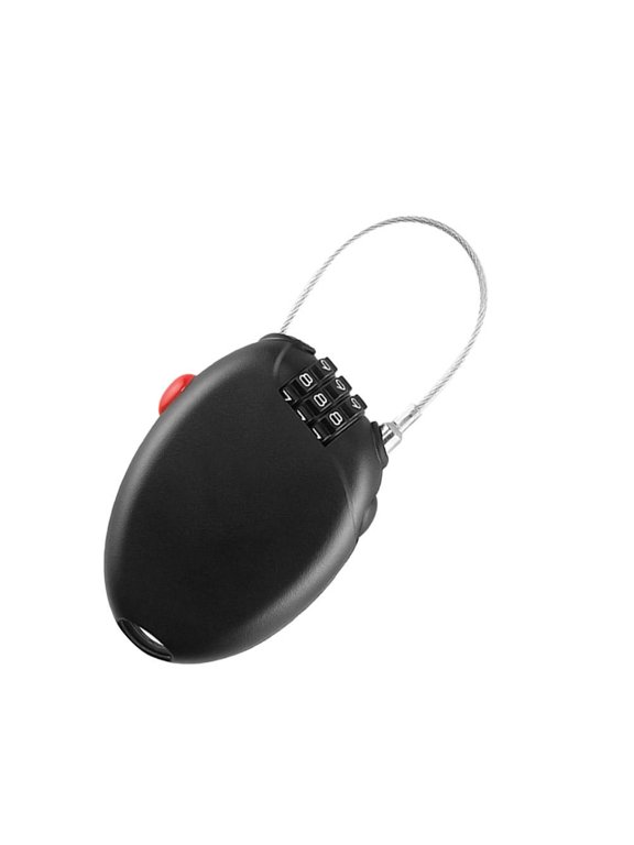 Steel Cable Lock 3 Digit Anti-Theft Luggage Backpack Black Stronger Texture