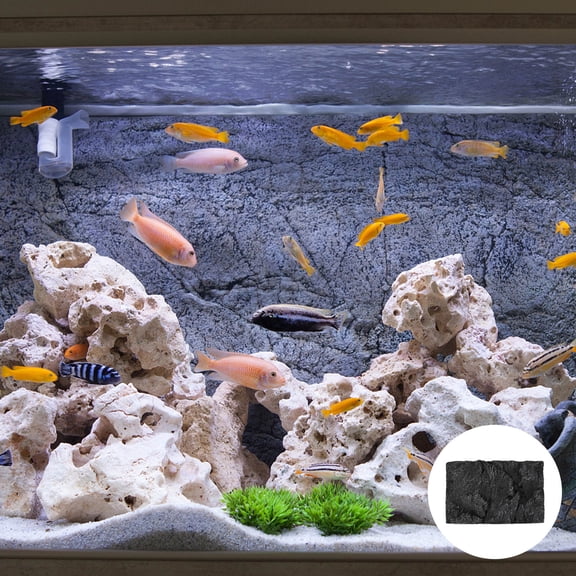 BESTYASH Aquarium Decorations Background Fish Tank Background Black 1Pack