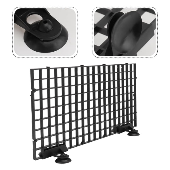 BESTYASH Black Aquarium Fish Net Board with Plastic Mesh and Secure Clamps for Separation