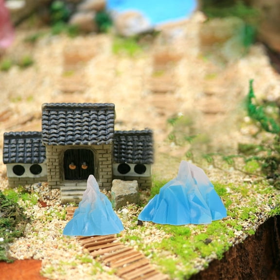 BESTYASH Aquarium Snow Mountains Decoration Resin Miniature Iceberg Decor Set for Fish Tank 2 Pcs