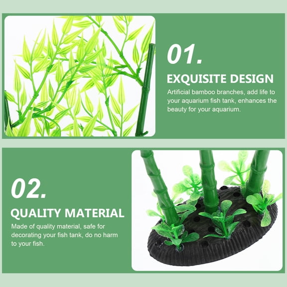 BESTYASH Artificial Bamboo Aquarium Decor Green Branches for Fish Tank with Lifelike Design and Safe Material