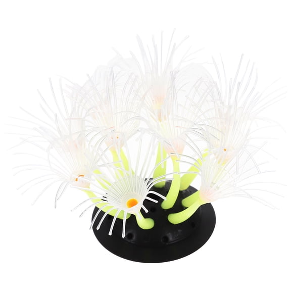 BESTYASH Artificial Flower Aquarium Decoration Fish Tank Fake Mountain Silicone Decoration Yellow Realistic Design 1Pcs