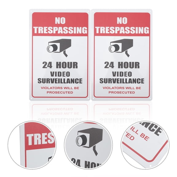 BESTYASH Assorted Camera Sign for Outdoor Use Durable Tinplate Monitoring Area Reminding Sign 2pcs