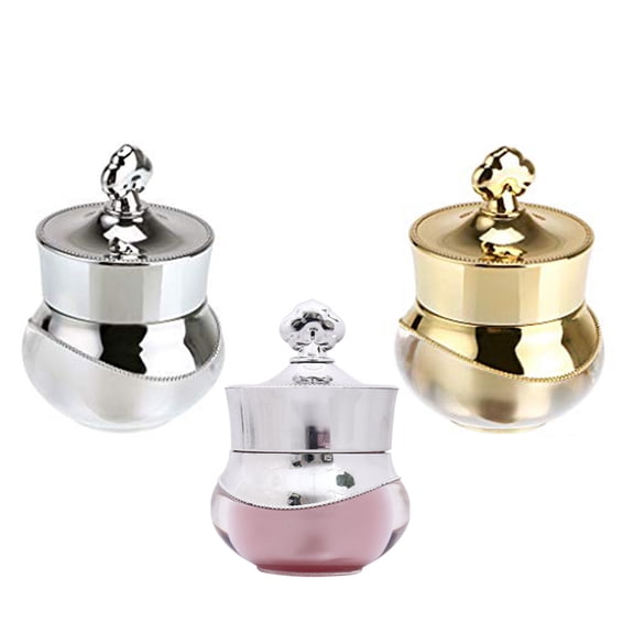 BESTYASH Assorted Color 3Pack Crown Design Empty Cream Jars for Travel and Storage Use, 5 Gram, PP Material