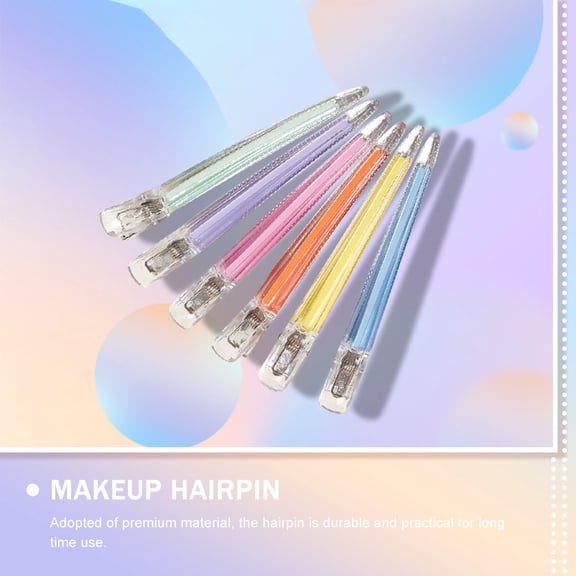 BESTYASH Assorted Color Acrylic Makeup Hairpin 6Pcs Hairdressing Barrettes Hair Fixing Clips Durable