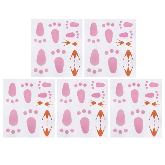 BESTYASH Assorted Color Easter Rabbit Footprint Stickers PVC Adhesive Decals for Home Wall and Floor Festival Decor