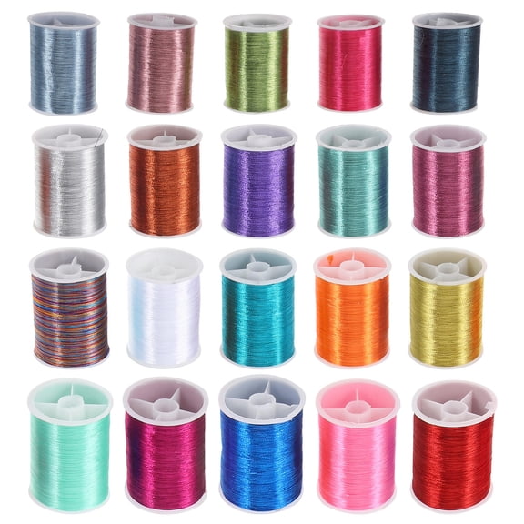 BESTYASH Assorted Color Metallic Embroidery Thread Set for Home Use with Glittery Yarn Spools