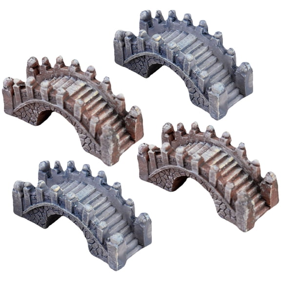 BESTYASH Assorted Color Miniature Bridge Figurines for Indoor Outdoor Decor Durable Resin Landscape Decorations 4Pcs