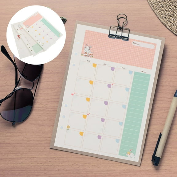 BESTYASH Assorted Color Six Holes LooseLeaf Notepad Papers for Students Office Use Thick Paper 3Pcs