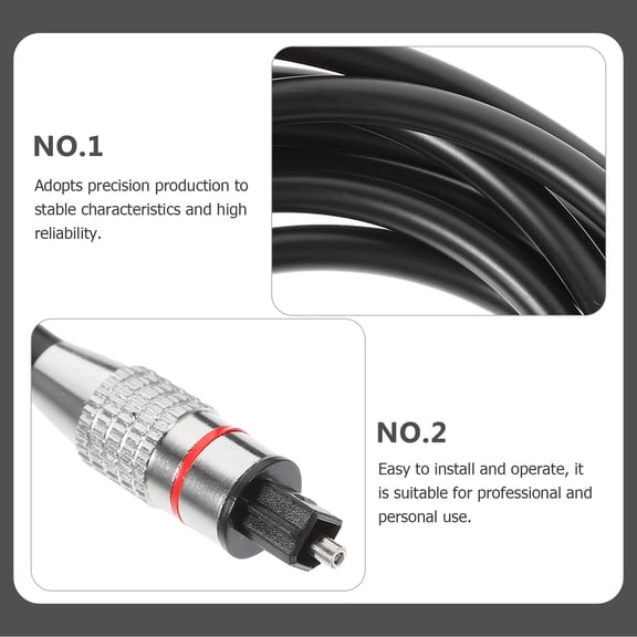 BESTYASH Audio Cable for TV Black Optical Fiber Cord Soft Flexible Design with Anti-Oxidation Protective Cover