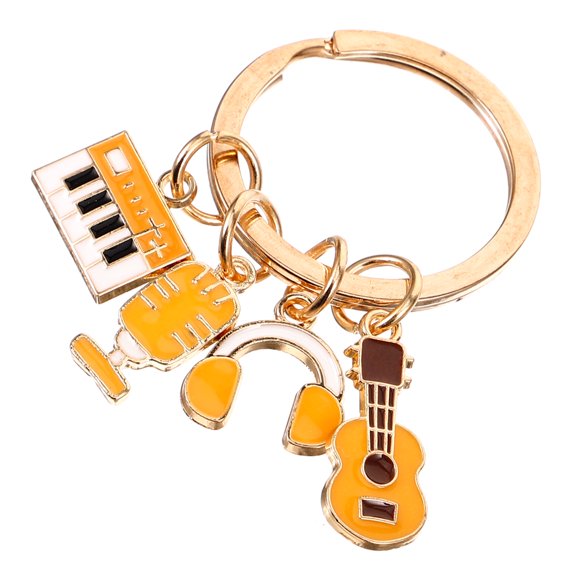 BESTYASH Unique Music Keychain Decorative Alloy Key Chain Accessories for Women's Multi Color Ideal for Party Favors 3.5 inches