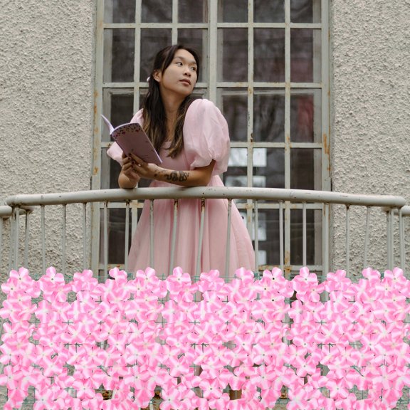 BESTYASH Simulated Flowers Decor Artificial Plant Wall Pink Fabric Air Circulation 1Set