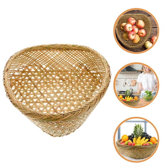 BESTYASH Bamboo Woven Basket Handwoven Candy Storage for Home Decoration with Simple Design 1Pcs