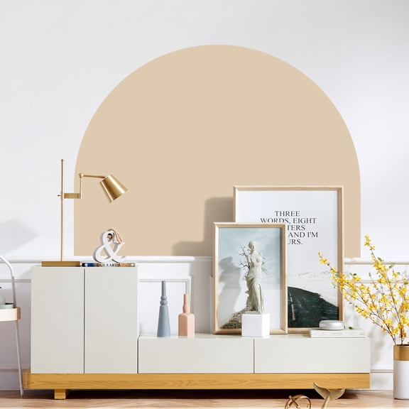 BESTYASH Beige Arch Wall Decal PVC Decorative Sticker for Home Easy to Apply Modern Mural Art 27.5x19.7 Inches