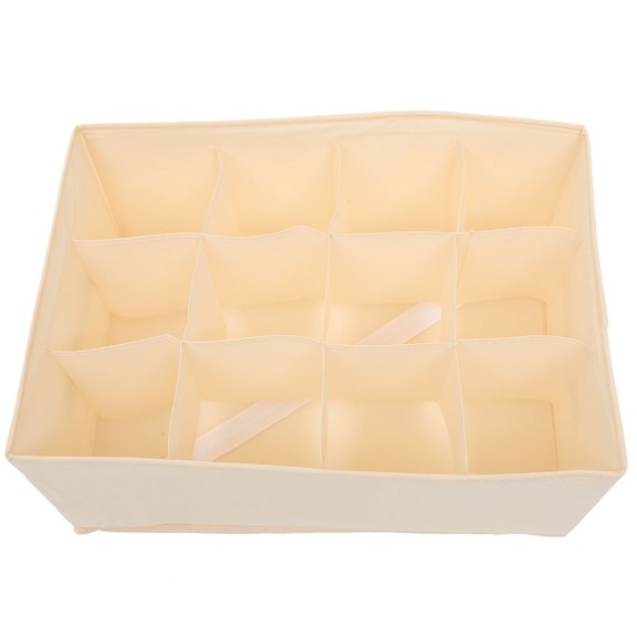 BESTYASH Versatile Beige Storage Box for Closet with Compartments for Clothes and Pants