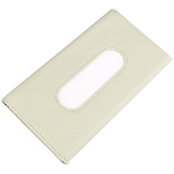 BESTYASH Beige Hanging Tissue Box Holder for Car Visor Dashboard and Headrest with Elastic Band