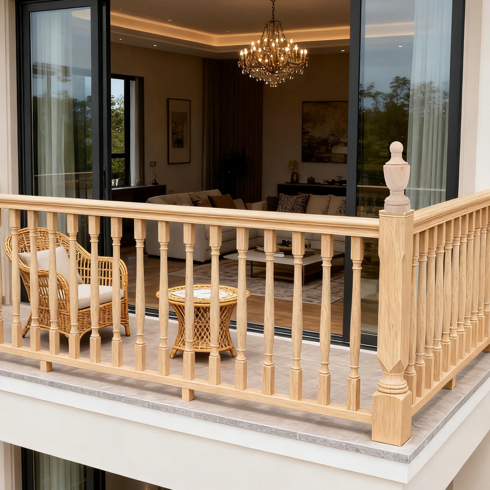 BESTYASH Beige Unfinished Wood Finial for Curtain Rods Staircase and ...