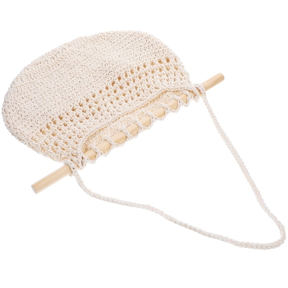 BESTYASH Beige Wall-Mounted Hanging Fruit Basket with Bohemian Style for Kitchen Decoration and Storage