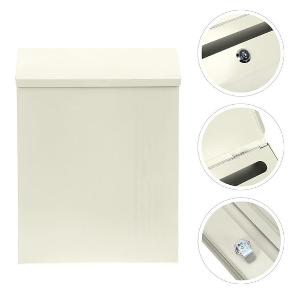 BESTYASH Beige European Style Letter Post Box Wall Mounted Mail Storage Box with Fine Workmanship