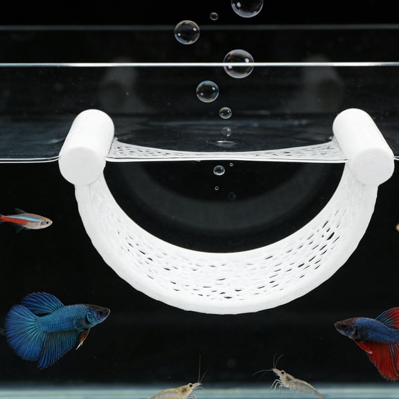 BESTYASH Betta Fish Hammock Floating Resting Leaf Aquarium Perch Ledge for Shrimp and Nano Fish White