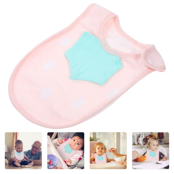BESTYASH Bibs Newborn Prevents Clothes from Getting Dirty Cotton Pink 1Pcs