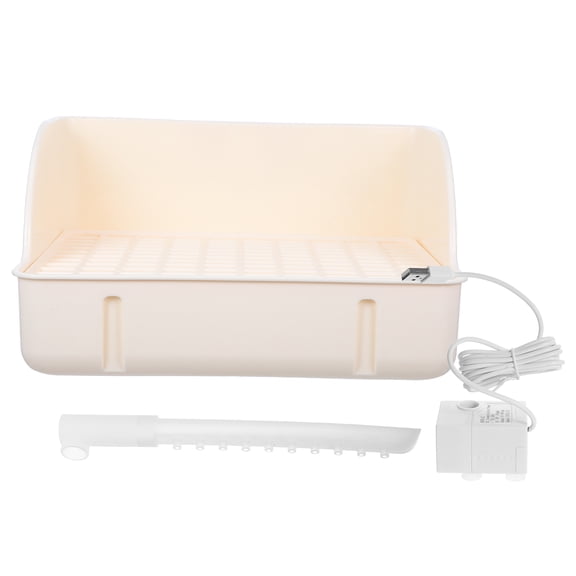 BESTYASH Bird Bath For Bathing Time With Circulating Water System White 1 Set
