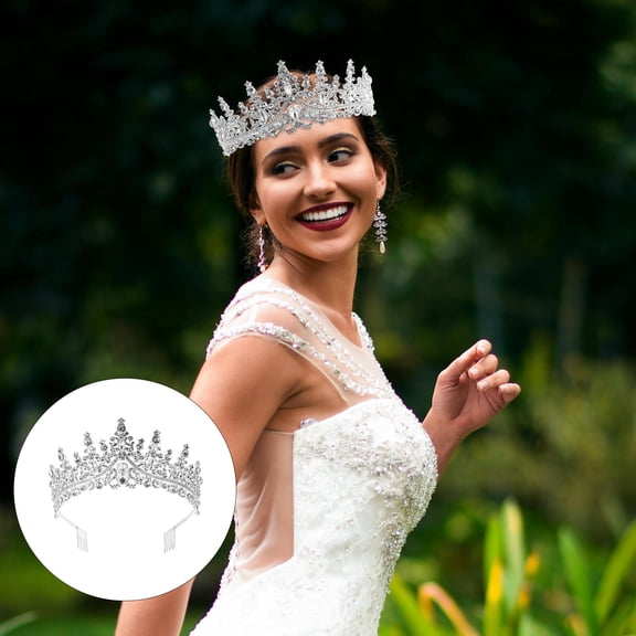 BESTYASH Plated Silver Bridal Crown Headband Fashionable Wedding Hair Accessory for Special Occasions