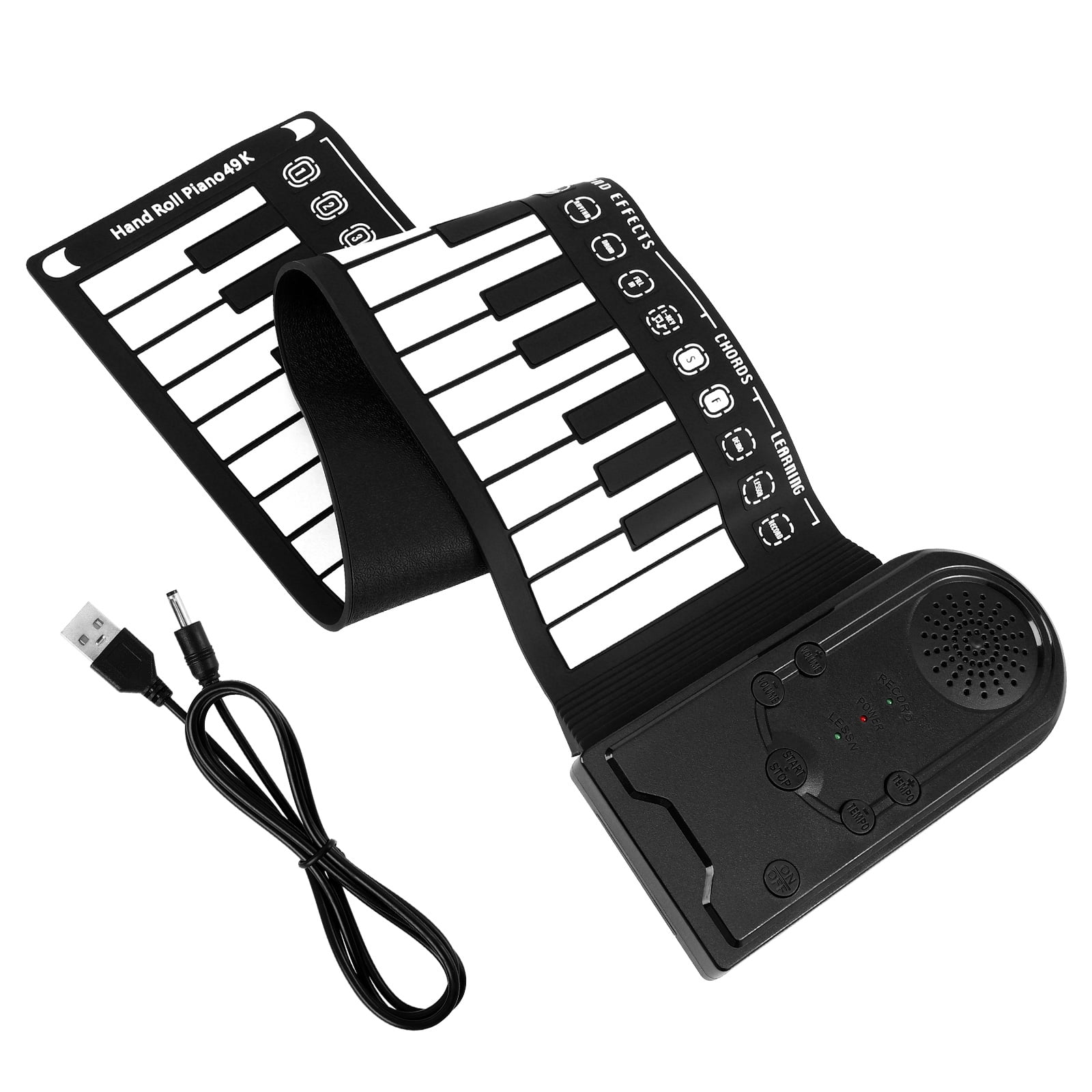 BESTYASH Black 49 Keys Hand Rolled Electronic Piano with Recording ...