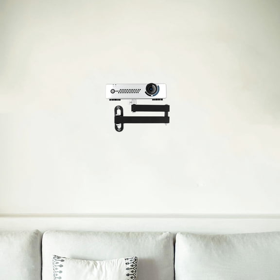 BESTYASH Stable Black Aluminum Projector Bracket, Adjustable 360 Degrees, Ideal for Bedside and Wall